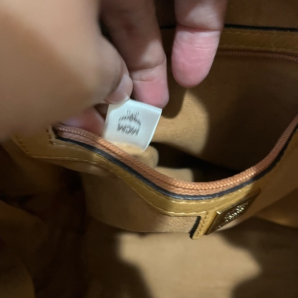 MCM COGNAC DRAWSTRING STUDDED HANDBAG - Picture 10 of 13